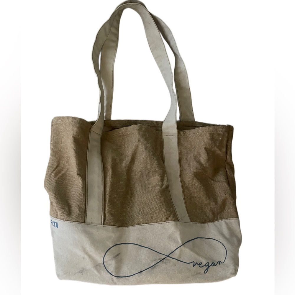vintage Limited edition PETA vegan large tote bag hemp animal activism group